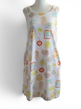 Cynthia Rowley White Linen Blend Sleeveless Mini Dress